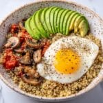 Savory Quinoa Breakfast Bowl with Avocado and Spinach Recipe