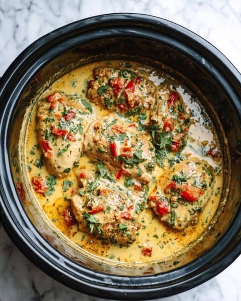Crock Pot Tuscan Chicken with Sun-Dried Tomatoes and Spinach Recipe