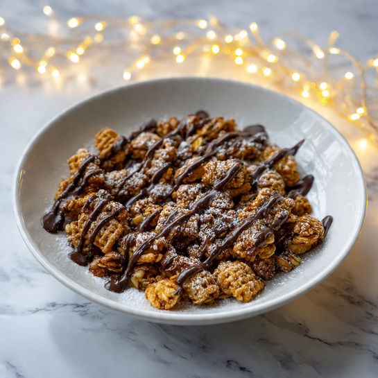 Reindeer Chow: Festive No-Bake Chocolate Peanut Butter Snack Mix Recipe - Recipe Image
