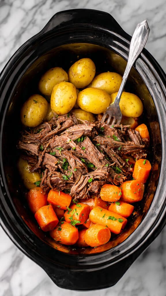 Slow Cooker Pot Roast with Vegetables and Rich Gravy Recipe