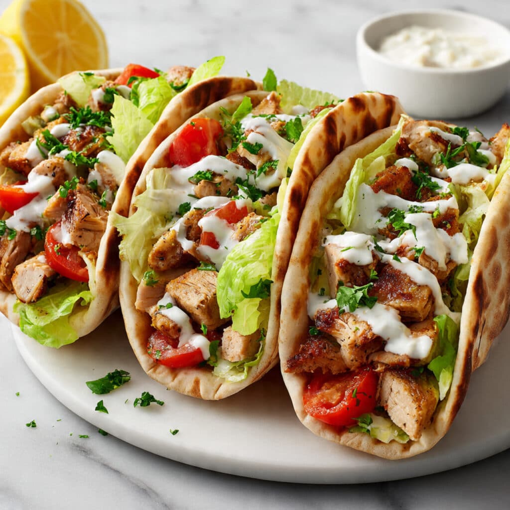 Greek Chicken Pita Plates Recipe
