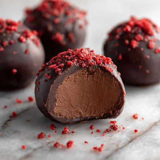Dark Chocolate Raspberry Truffles Recipe - Recipe Image