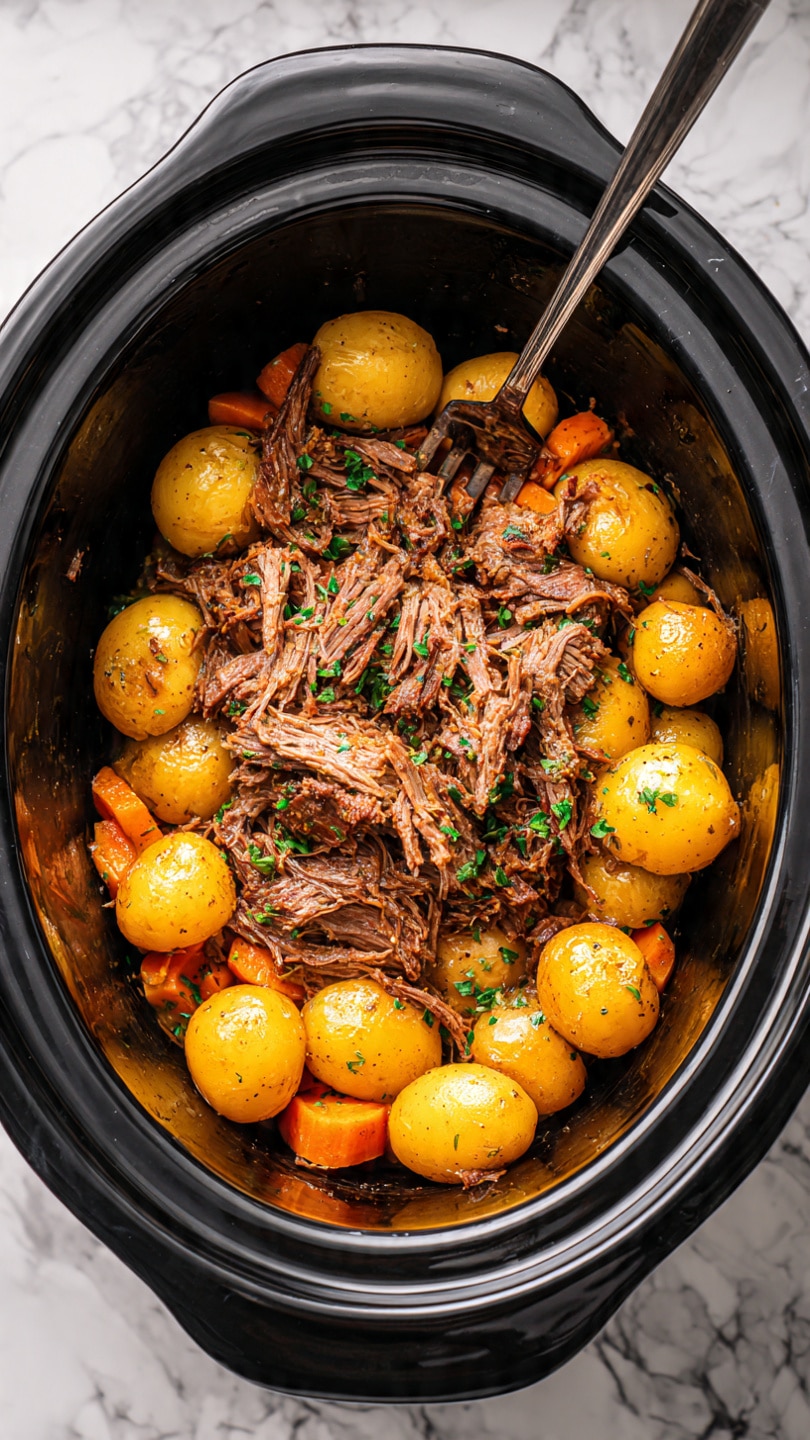 Slow Cooker Pot Roast with Vegetables and Rich Gravy Recipe - Recipe Image