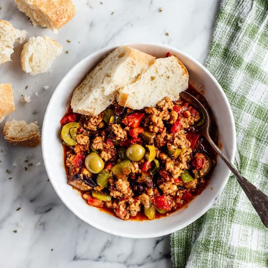 Easy Lamb Sausage Caponata Stew Recipe - Recipe Image