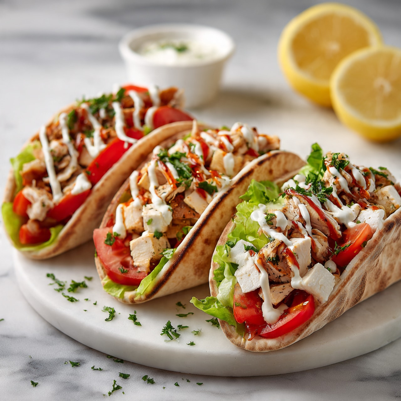 Greek Chicken Pita Plates Recipe - Recipe Image