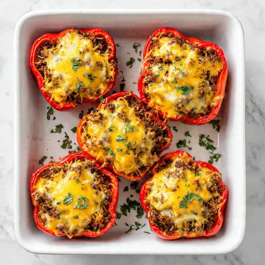 Ground Turkey Stuffed Bell Peppers Recipe - Recipe Image