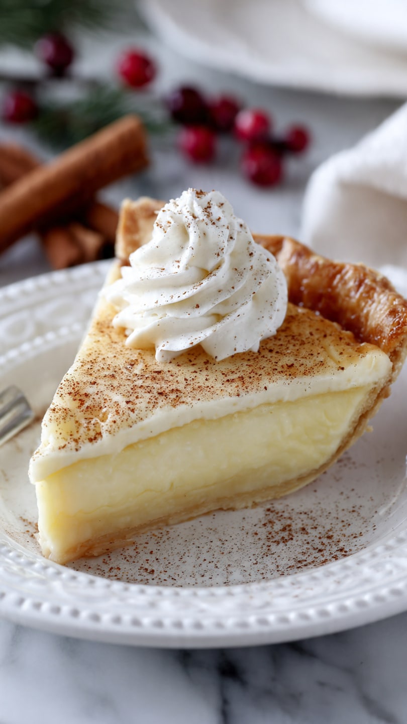 Christmas Eve Cinnamon-Vanilla Custard Pie Recipe - Recipe Image