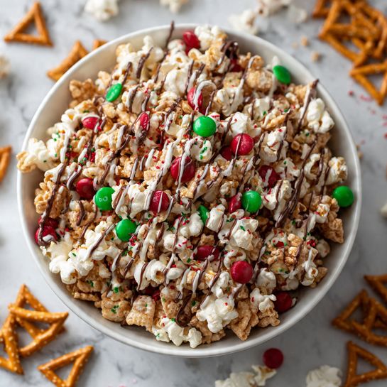 Christmas Crunch Mix: Festive Sweet-and-Salty Holiday Snack Recipe - Recipe Image
