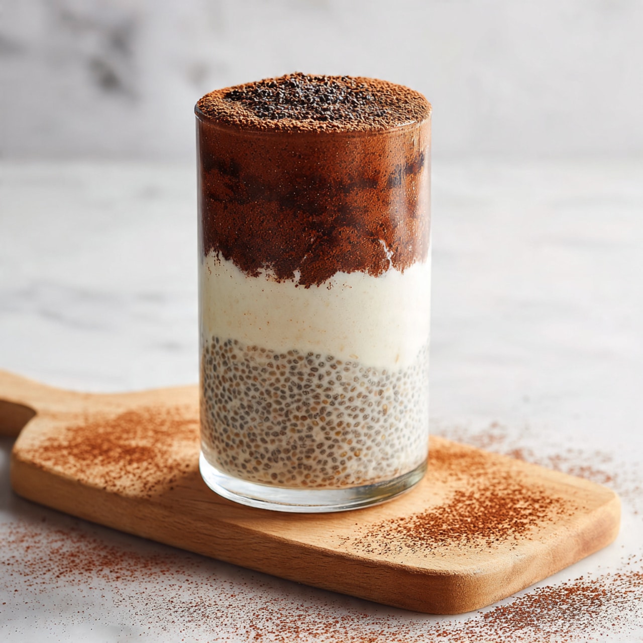 Healthy Tiramisu Chia Pudding with Espresso and Cocoa Recipe - Recipe Image