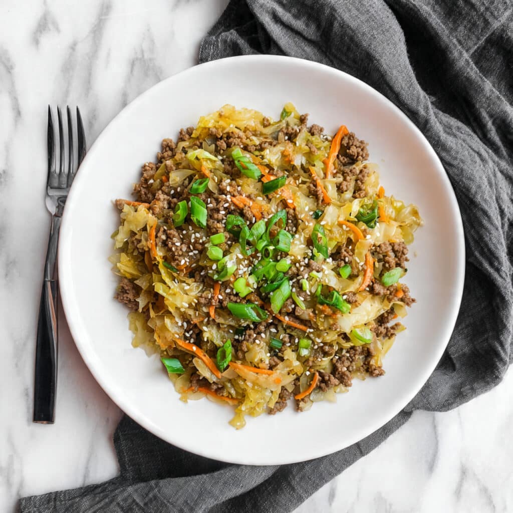 One Skillet Chicken Egg Roll in a Bowl Recipe