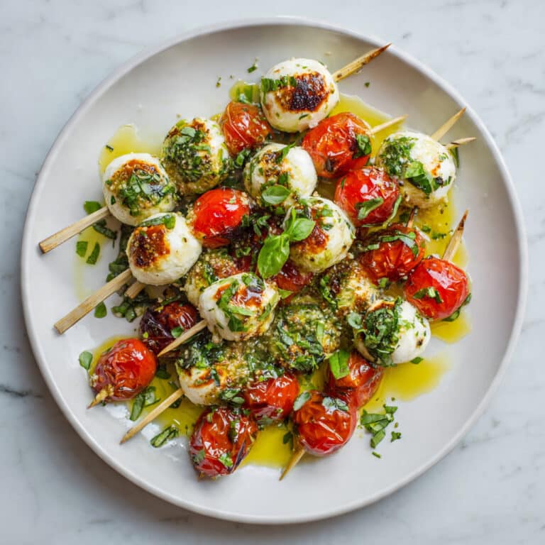 Mini Caprese Skewers: Fresh Tomato, Mozzarella, and Basil Appetizer Recipe