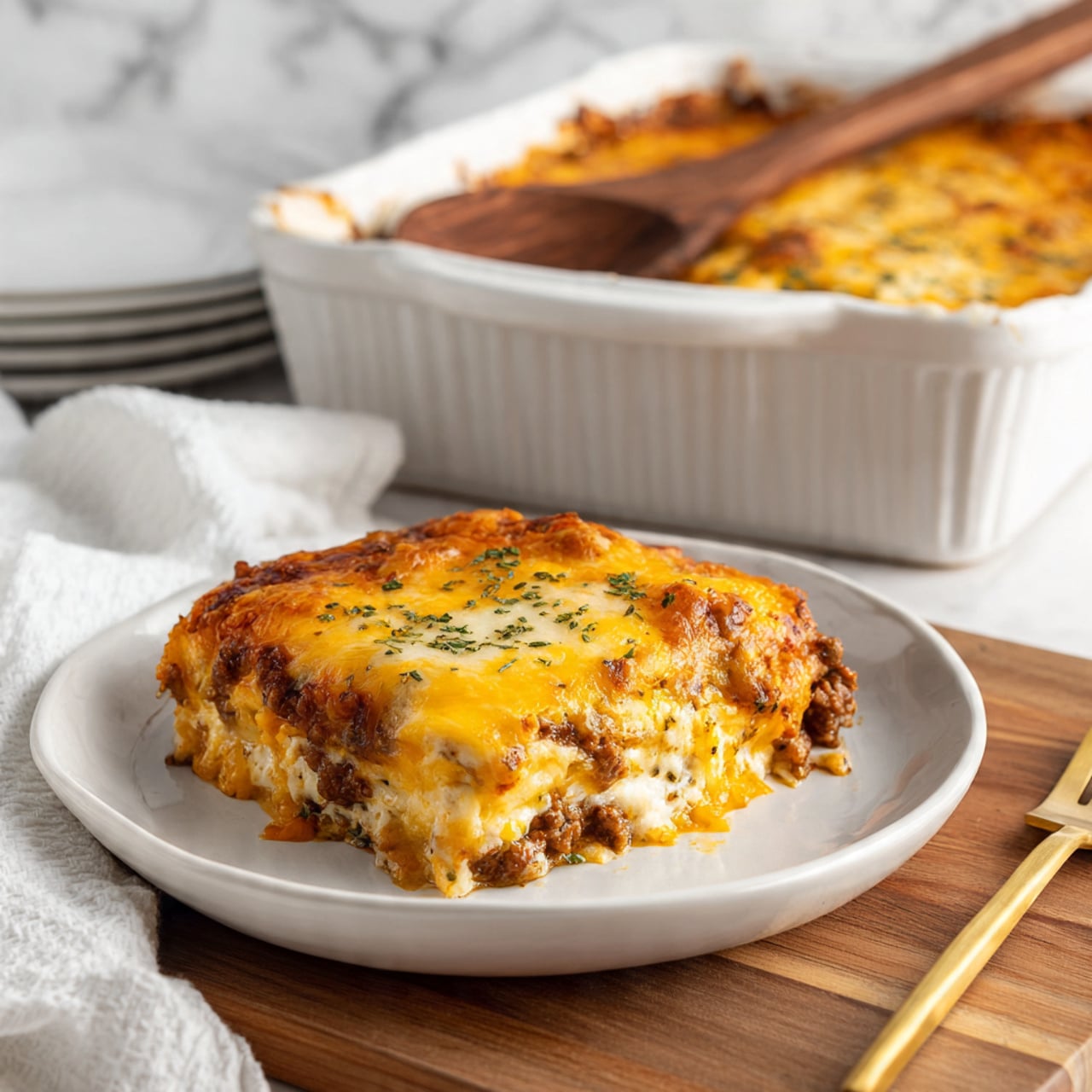 Sausage & Croissant Breakfast Casserole Recipe - Recipe Image