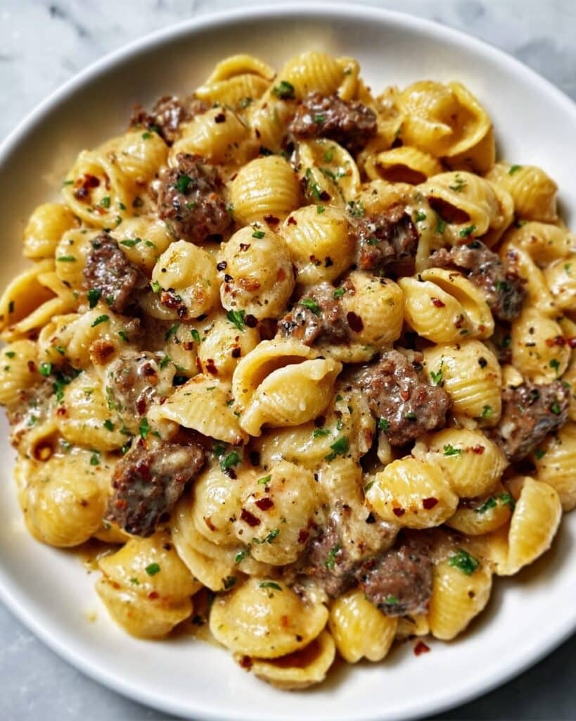 Creamy Steak Pasta Skillet Recipe
