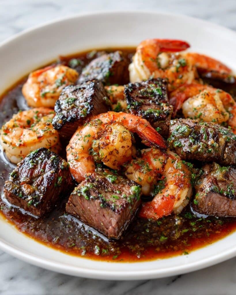 Sizzling Garlic Butter Steak & Shrimp Skillet Recipe
