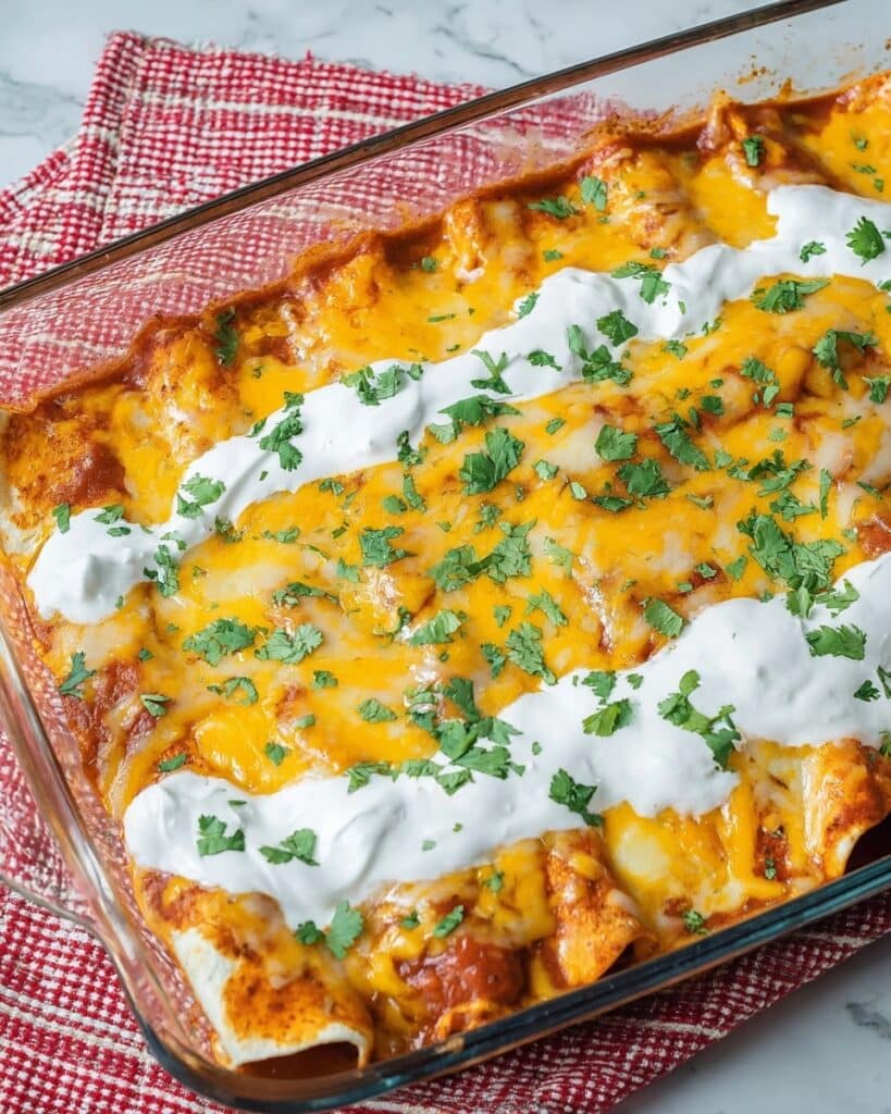 Easy Cheesy Ground Beef Enchiladas Recipe