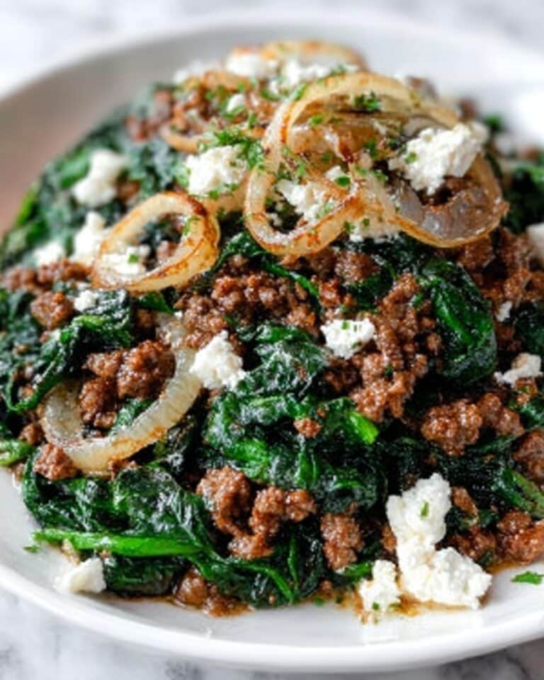 Ground Beef and Spinach Skillet with Feta Recipe