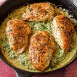 Cheesy Spinach Stuffed Chicken Breasts Recipe