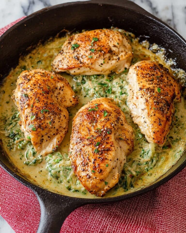 Cheesy Spinach Stuffed Chicken Breasts Recipe