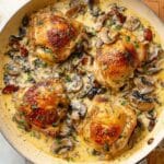 Keto Chicken Thighs with Creamy Mushroom Sauce Recipe