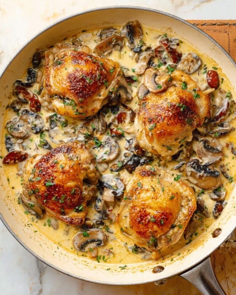 Keto Chicken Thighs with Creamy Mushroom Sauce Recipe