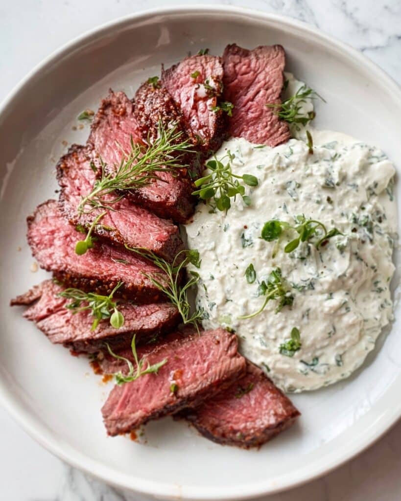 Steak with Tzatziki Sauce Recipe
