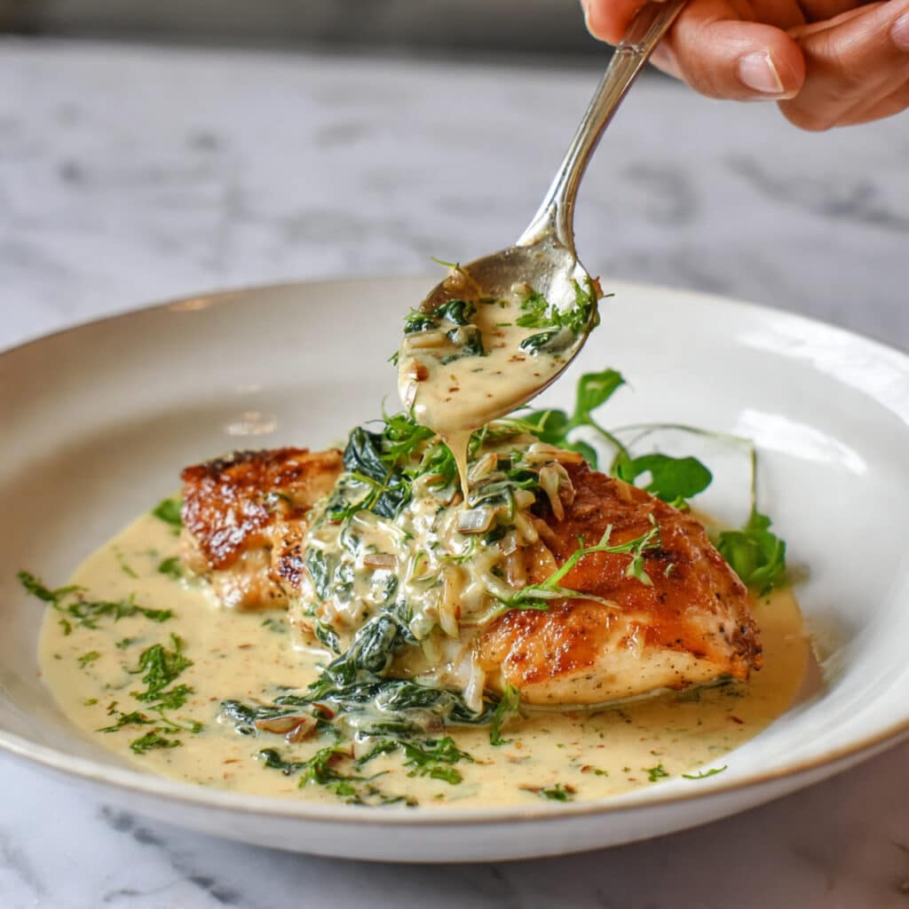 One-Pan Creamy Garlic Chicken Recipe