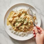 Creamy Smothered Chicken & Rice Recipe