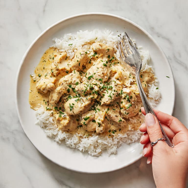 Creamy Smothered Chicken & Rice Recipe