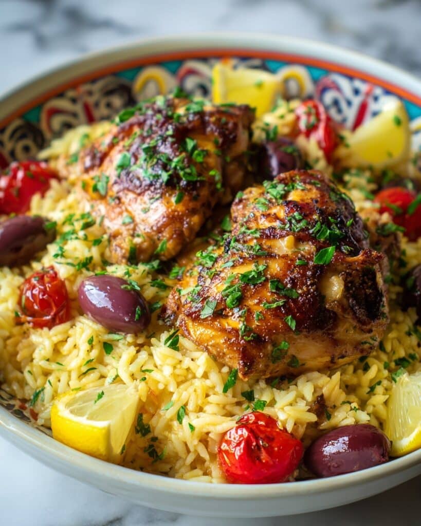 Mediterranean Chicken and Rice Bake Recipe