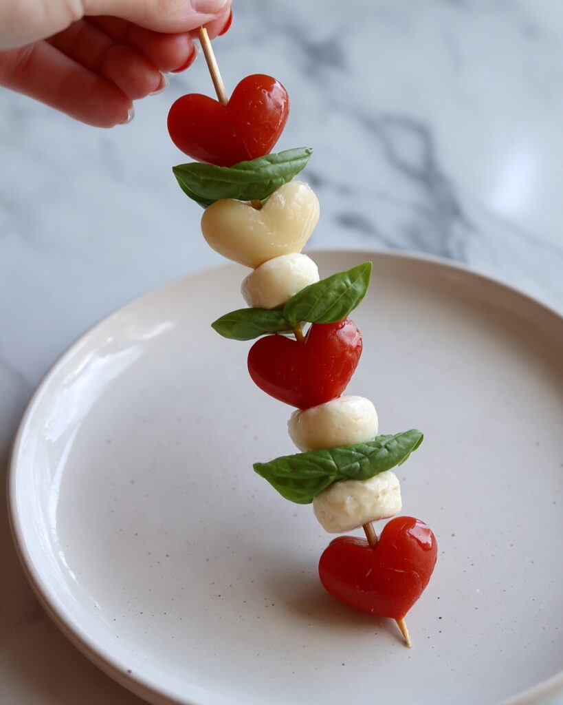 Heart Shaped Caprese Skewers Recipe