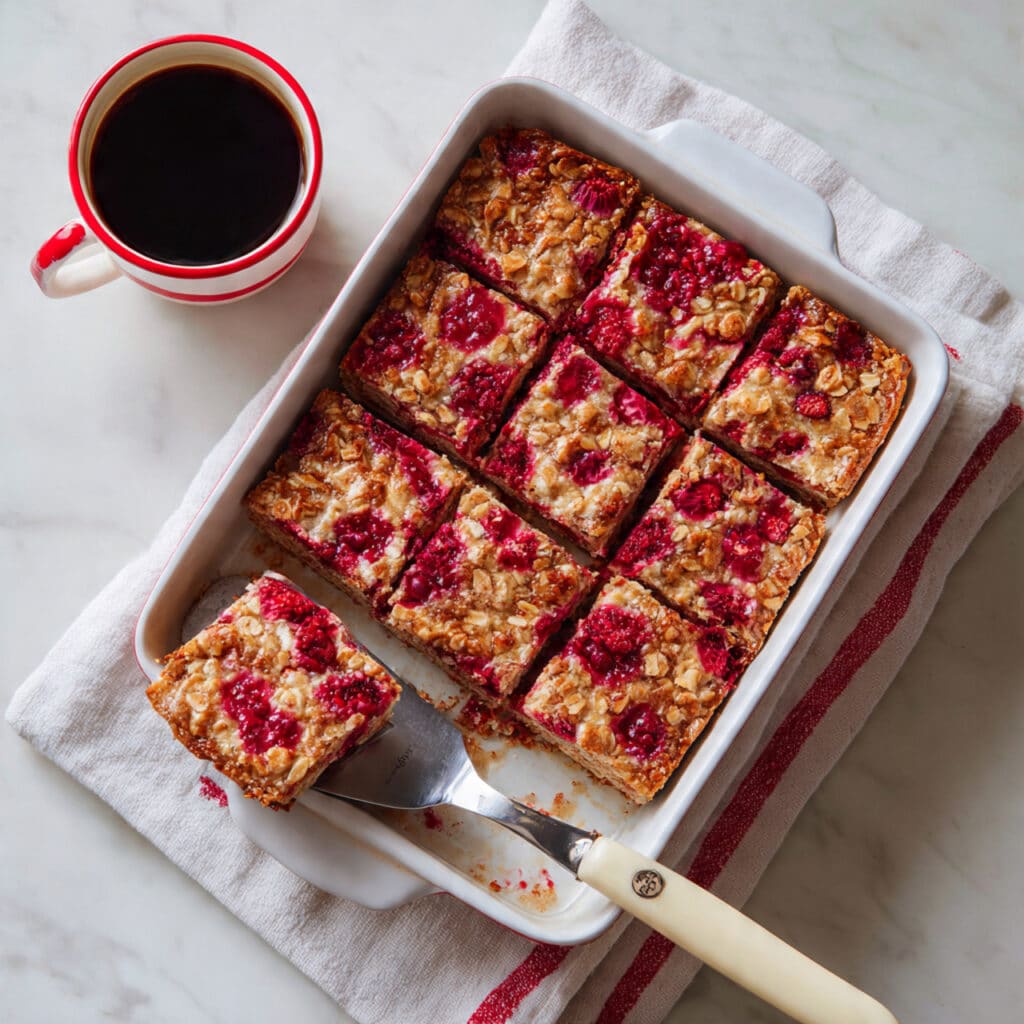 High-Protein Almond Butter & Strawberry Oatmeal Bars Recipe