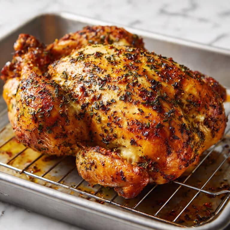 Herb-Roasted Chicken with Crispy Skin and Juicy Meat Recipe