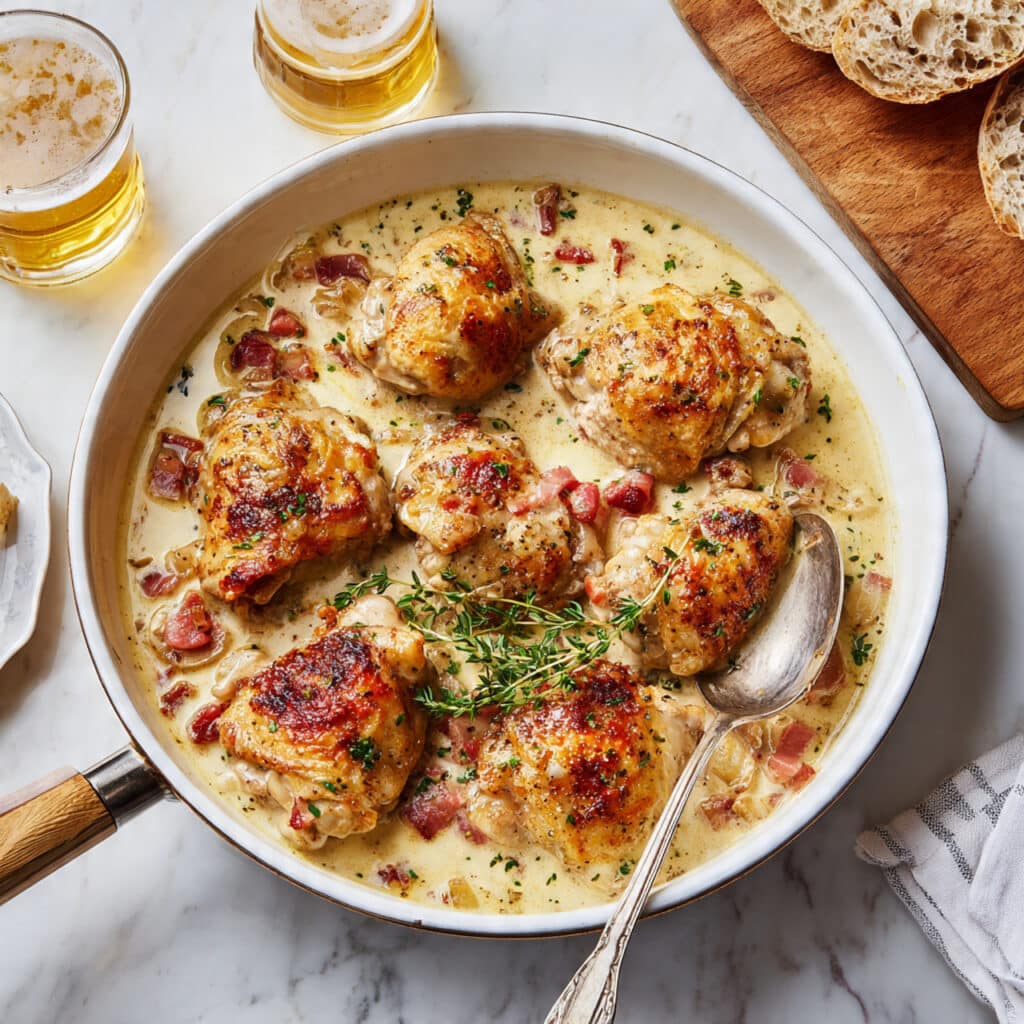 French Chicken Casserole a la Normande Recipe