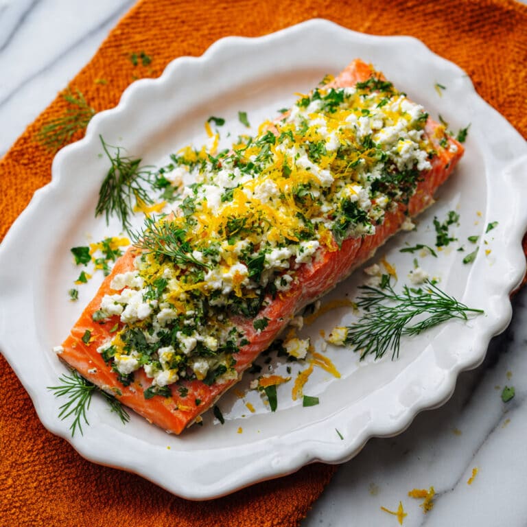Roasted Salmon with Feta and Herbs Recipe