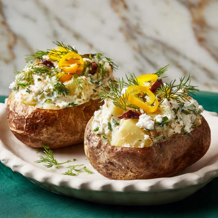 Greek Tuna Salad Baked Potatoes Recipe