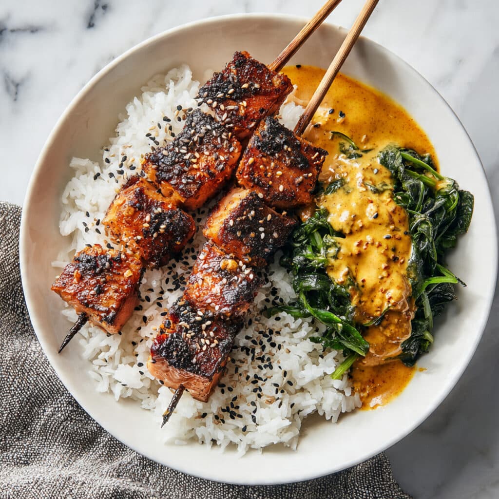 Gochujang Salmon Bites with Spicy Kimchi Mayo Recipe