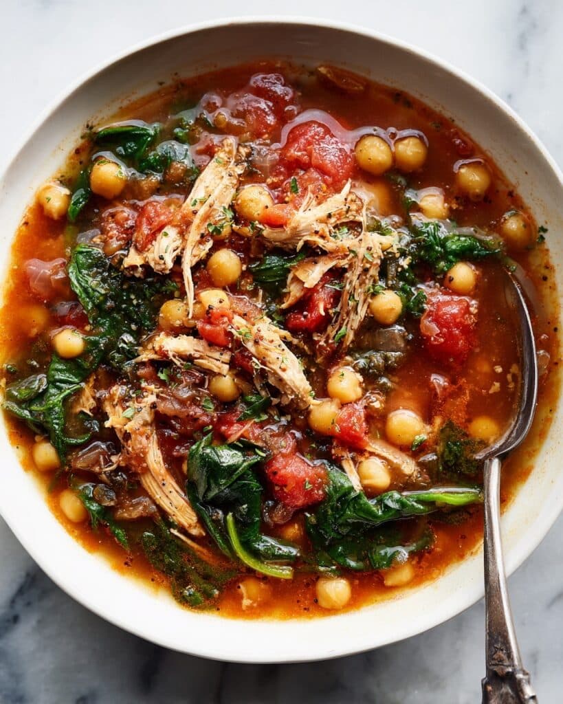 Hearty Chicken and Chickpea Soup with Warm Spices Recipe
