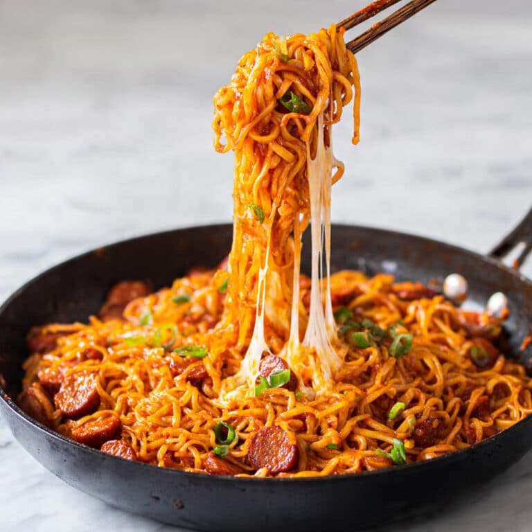 Spicy Korean Ramen with Melted Cheese Recipe