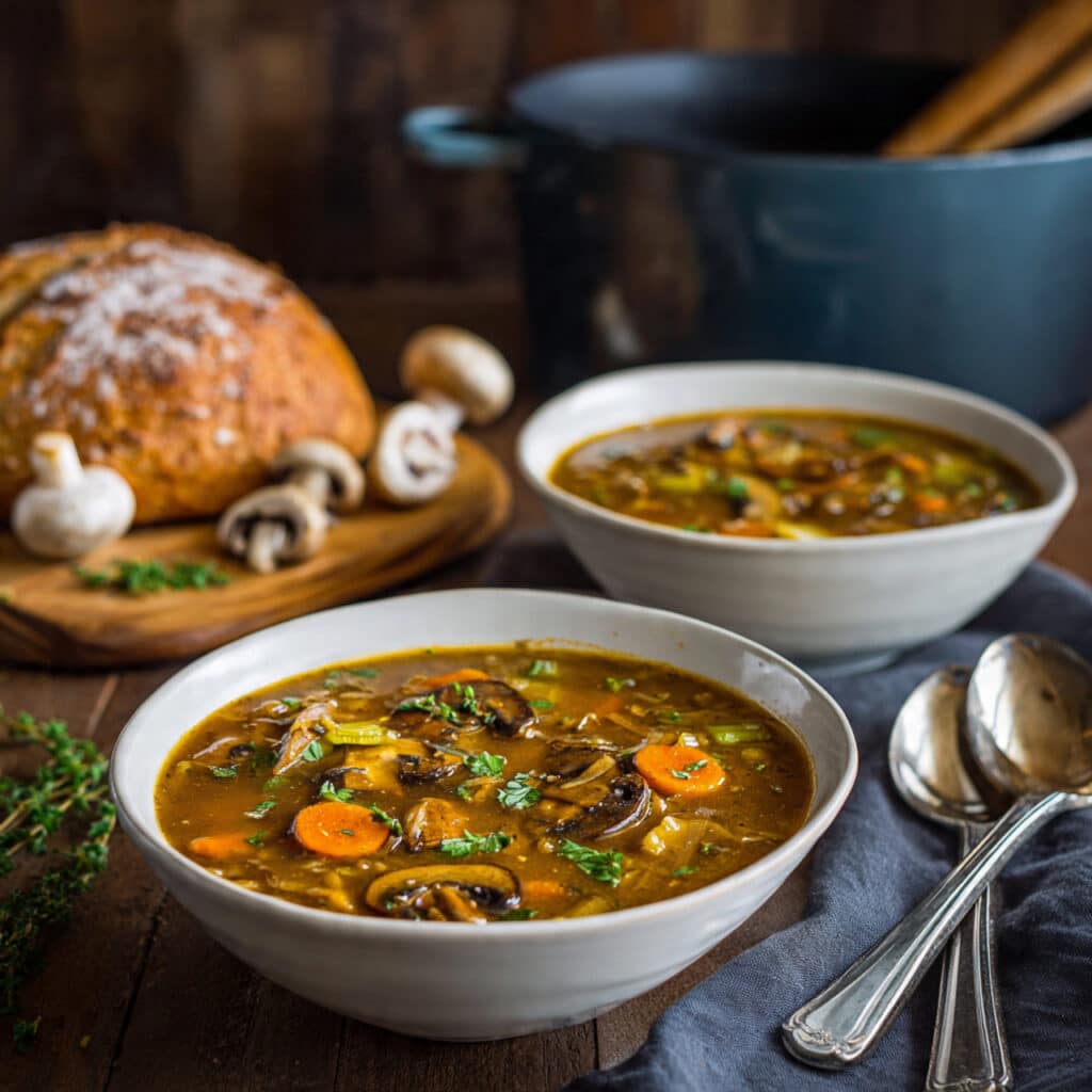 Simple & Healthy Mushroom Quinoa Soup Recipe
