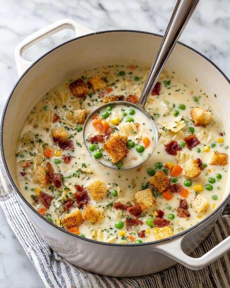 Creamy Chicken Noodle Soup with Pancetta Recipe