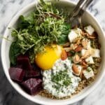 Savory Barley Breakfast Bowl with Mushrooms and Spinach Recipe