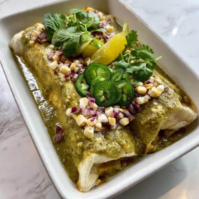 Beef Enchiladas with Green Sauce and Melted Cheese Recipe