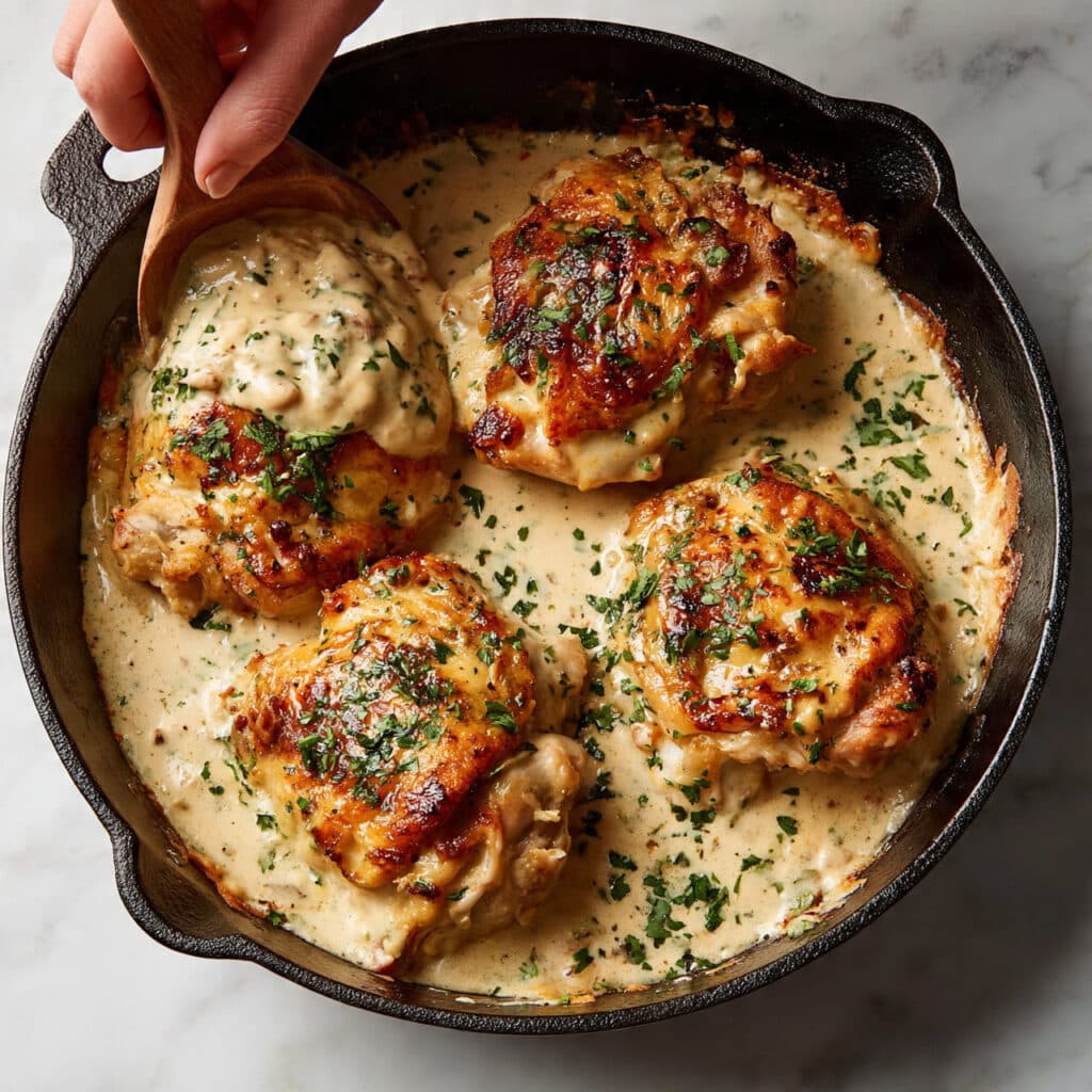 Cream Cheese Chicken Skillet with Garlic and Herbs Recipe