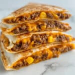Ground Beef Quesadillas with Cheesy, Crispy Tortillas Recipe
