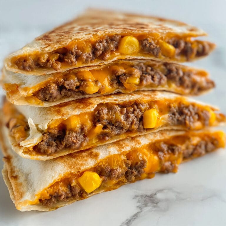 Ground Beef Quesadillas with Cheesy, Crispy Tortillas Recipe