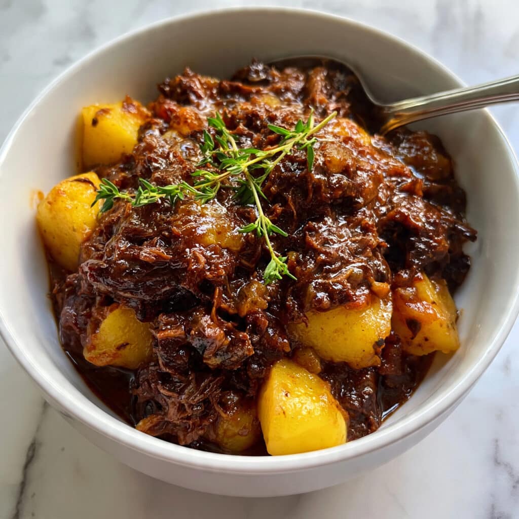 Maple-Dijon Instant Pot Pot Roast with Potatoes Recipe