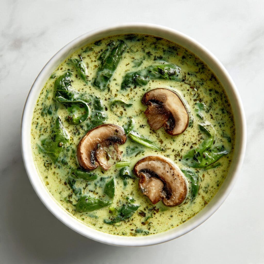 Spinach and Mushroom Keto Soup Recipe