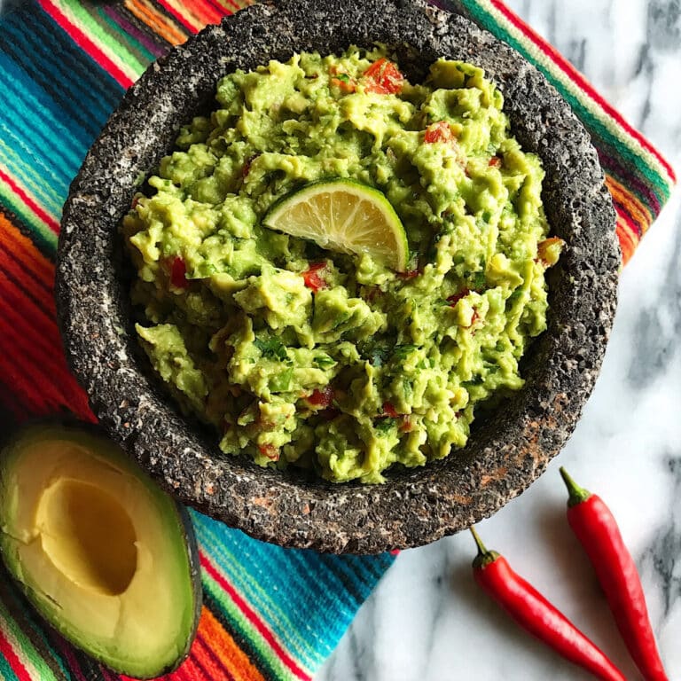 Creamy Homemade Guacamole with Lime and Fresh Herbs Recipe