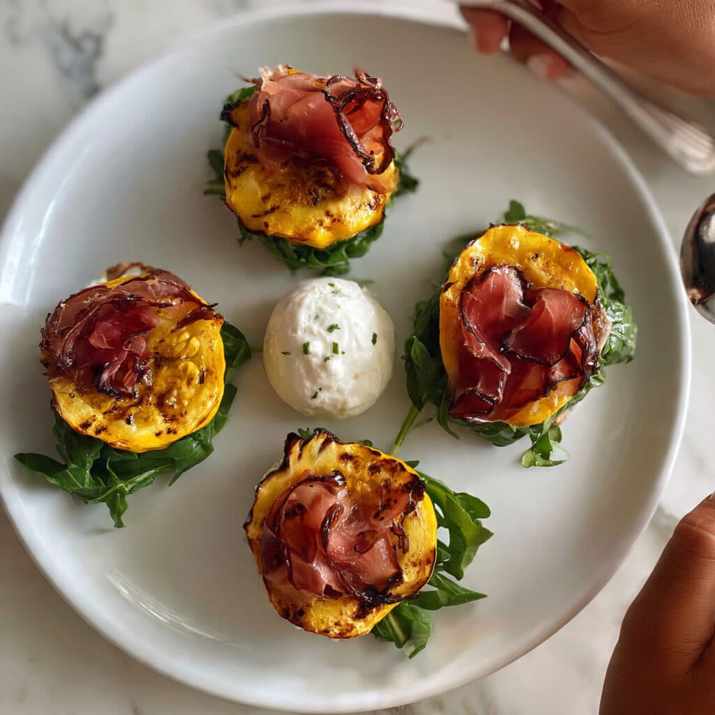 Grilled Peaches and Burrata Salad Recipe