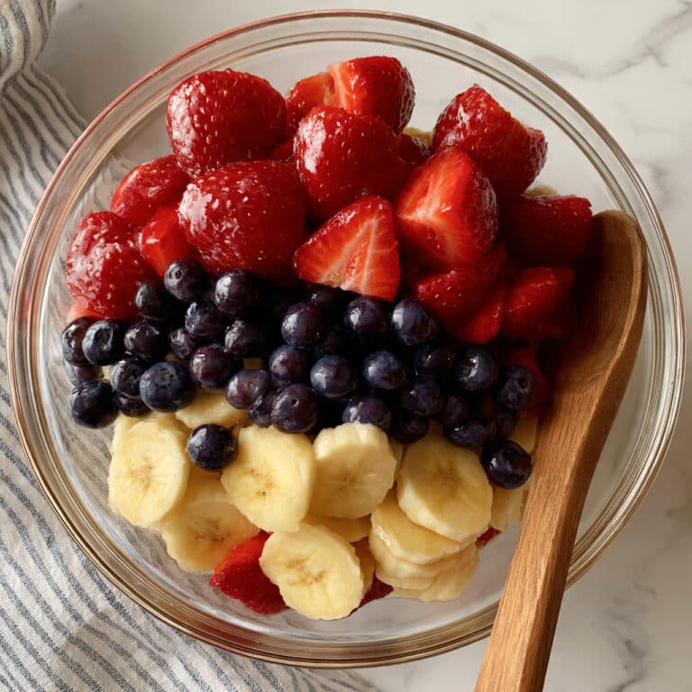Red White and Blue Honey Lime Fruit Salad Recipe